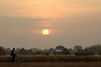 Sunset in the Abyei suburb of Molomol, where individual voluntary returnees from North Sudan are settling with the assistance of the United Nations.