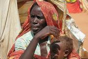 A displaced person in a North Darfur camp.