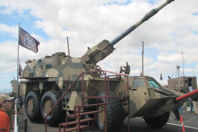 Military artillery: A Denel G6-45 155 mm howitzer.