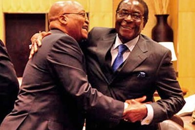 Presidents Jacob Zuma and Robert Mugabe at a recent regional Southern African summit.