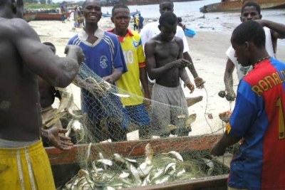 Des pêcheurs à Monrovia
