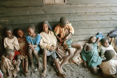 Enfants rwandais, réfugiés du génocide de 1994.
