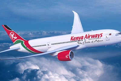 A Kenya Airways flight. Strike planned to start on Wednesday next week over pay dispute. Photos/FILE