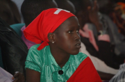 A southern Sudanese girl attends a service at Nairobi Baptist...