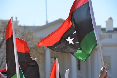 Le drapeau libyen.