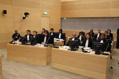 Representatives of the Office of the Prosecutor and the Registry of the Court (file photo).