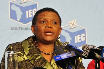IEC Chief Electoral Officer Advocate Pansy Tlakula briefs the media (file photo).