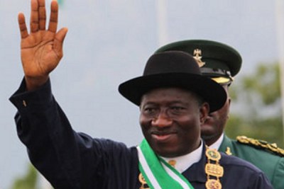 President Goodluck Jonathan at his inauguration.