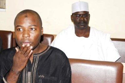 Suspected financier of Boko Haram and serving senator of the National Assembly Abuja, Senator Ali Ndume and confessed spokesperson of the Muslim sect, Ali Sanda Umar.