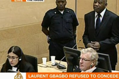 Al Jazeera television broadcast live Laurent Gbagbo's appearance on December 5, 2012.
