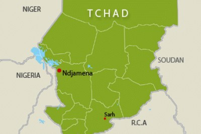 La carte géographique du Tchad