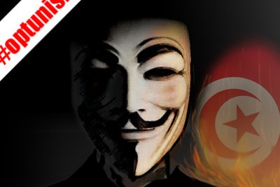 Image posted by Anonymous after hacking into Tunisian Facebook page.