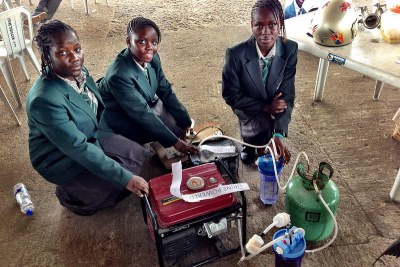 Four teenage girls have revealed one of the more unexpected products at Maker Faire Africa this year in Lagos - a urine-powered generator.