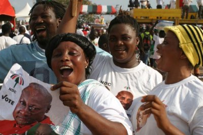 Celebrating President John Mahama's election victory (file photo).