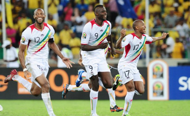 Mali players celebrate a win at Afcon in 2013 - this time their place in the quarter-finals depended literally on the luck of a draw - and they lost. Guinea will now play Ghana.