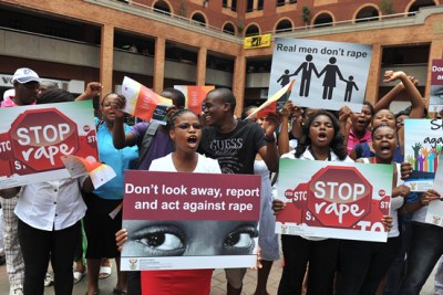 South Africans campaigning against sexual violence.