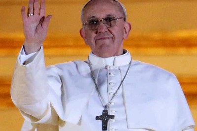 Newly elected Pope Francis I, formerly Cardinal Jorge Mario Bergoglio, Archbishop of Buenos Aires.