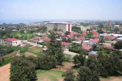 A view of central Bujumbura from the cathedral spire.