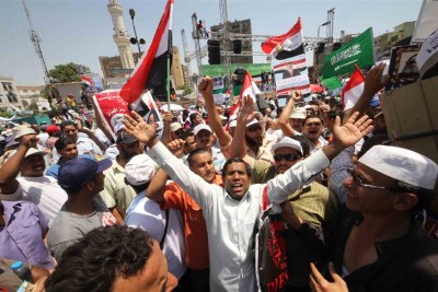 A pro-Morsi demonstration.