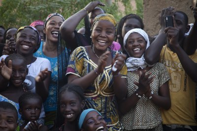 Young people in Gao, in northern Mali, where there is huge support for the country remaining a single nation.