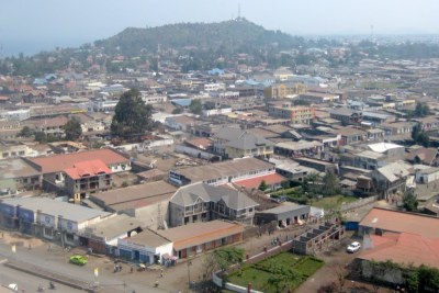 Une vue aérienne de la ville de Goma.