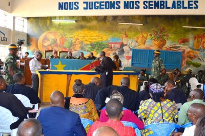 Audience publique le 21/04/2015 à Kinshasa, lors de l’ouverture du procès Chebeya en appel
