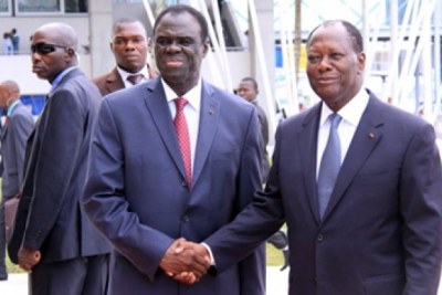 Les Présidents Michel Kafando et Alassane Ouattara