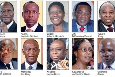 Les candidats à la présidentielle ivoirienne