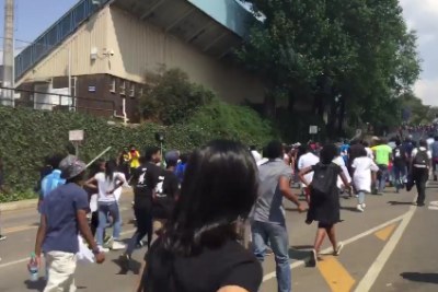 Students at Wits University protest a fee hike (file photo).