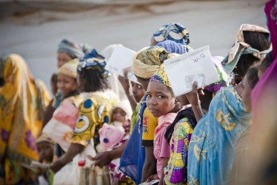 Des réfugiés centrafricains, y compris des mères et de jeunes enfants