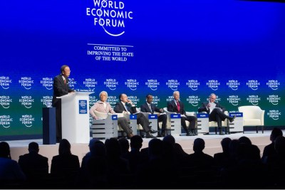 Le Secrétaire général de l’ONU, Ban Ki-moon, lance un appel aux participants du Forum économique mondial 2015, à Davos, en Suisse.
