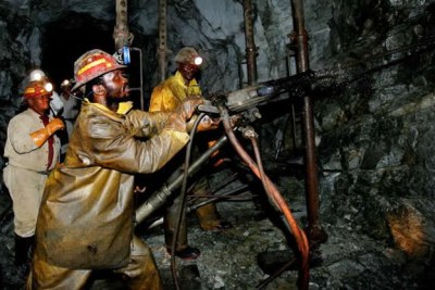 Diamonds mining in Zimbabwe.