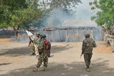 Joint clearance operations with Cameroonian soldiers