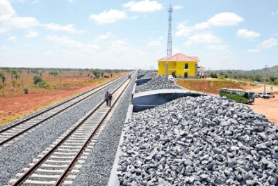 A section of the standard gauge railway at Simba Station in Makueni County.