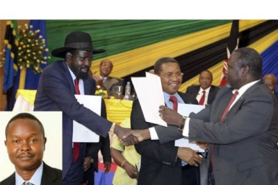 South Sudan president Salva Kiir (left) and Dr Riek Machar (right)