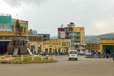 Downtown Gondar and the Ethiopia Hotel, Ethiopia.