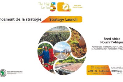 Bannière du lancement de la  « Stratégie pour la transformation agricole en Afrique 2016-2025 » de la BAD.