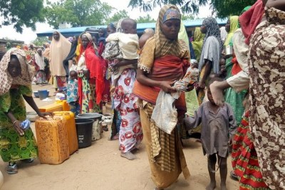 Internally displaced people in Borno (file photo).