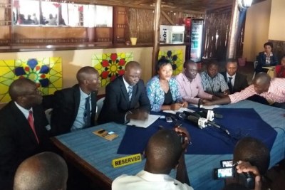 Kasese MPs talk to the press about their ICC petition.