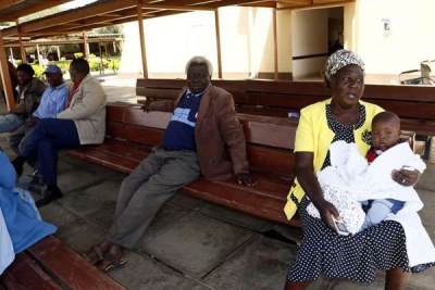 Stranded patients at the Nakuru Level Five Hospital on January 11, 2017. Doctors are still on strike.