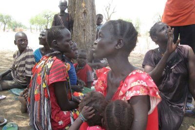 Des femmes et des enfants déplacés dans le comté de Maban, au Soudan du Sud.