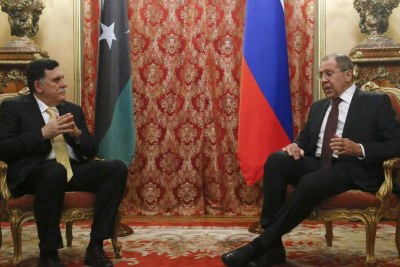 Serguei Lavrov et Fayez al-Sarraj à Moscou le 2 mars 2017.