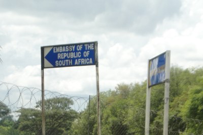 Embassy of South Africa in Zimbabwe sign.
