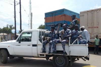 A South Sudanese escort truck at Elegu (file photo).