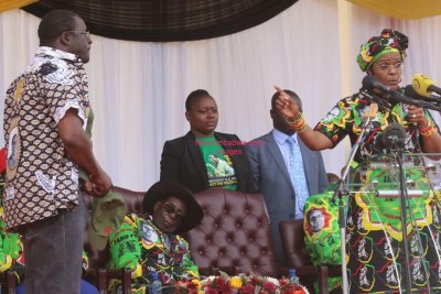 First Lady Grace Mugabe attacks Presidential Spokesperson George Charamba.