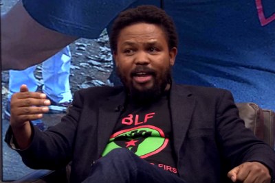 Screenshot from an interview with BLF leader Andile Mngxitama (file photo).