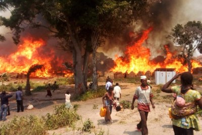 Incendie à Katiyaka, en RDC
