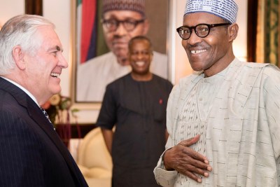 President Muhammadu Buhari met American Secretary of State Rex Tillerson at the presidential offices at Aso Rock, Abuja, on Monday.