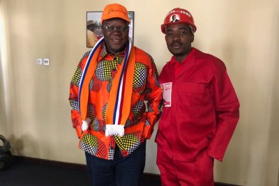 Opposition leaders Tendai Biti and Nelson Chamisa (file photo).