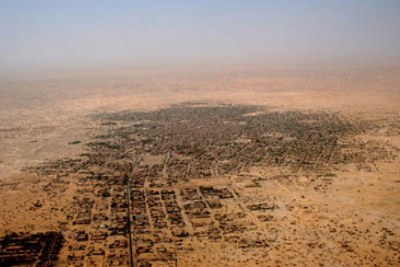 Vue aérienne de la ville de Tombouctou au Mali.